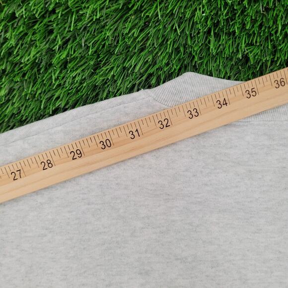 Vintage 90s Steuben Maine Sweatshirt M/L 21x24 Cropped Gray - Picture 3 of 13